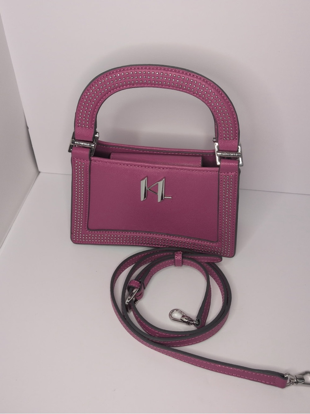 Karl Lagerfeld Dusty Rose/Pink Top-Handle Crossbody Bag